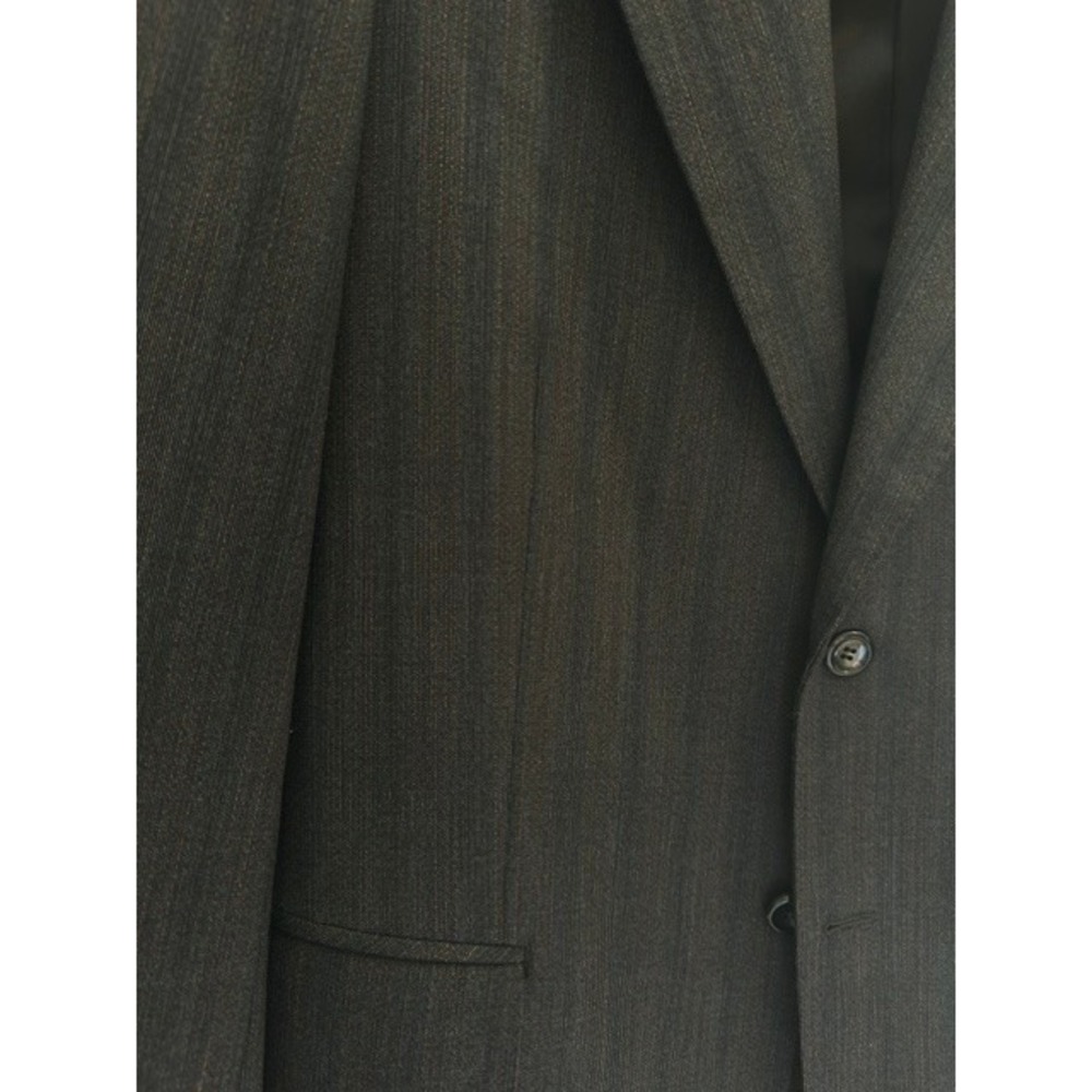 Vintage Mens Grey Striped Wool Blazer 2 Button Sport Coat Robinsons